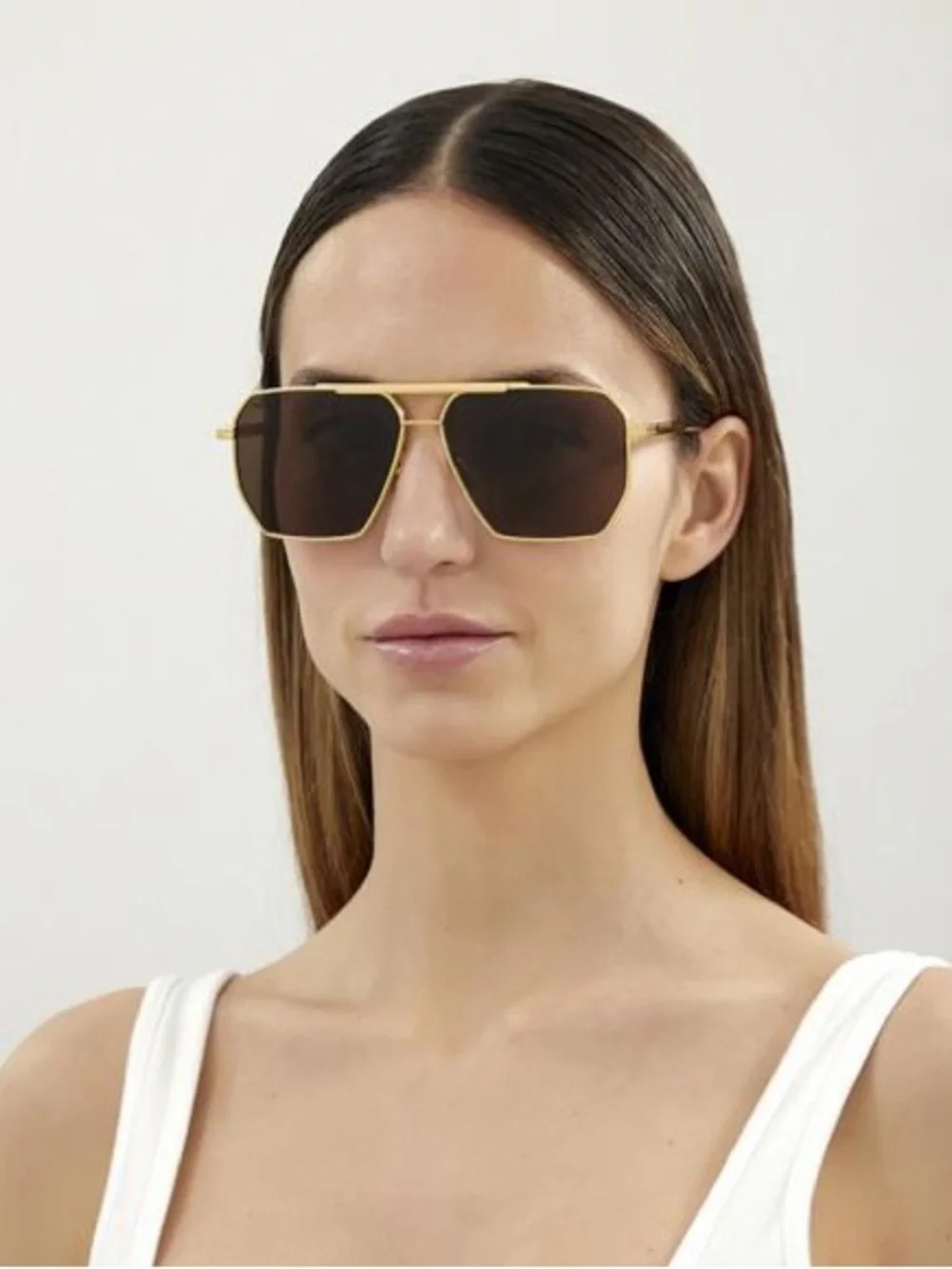 Bottega Veneta BV1012S Sunglasses, Gold/Brown